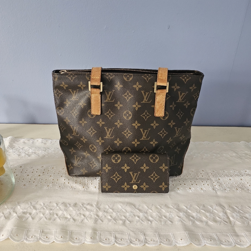 Louis Vuitton Cabas Piano Monogram Bag and Wallet